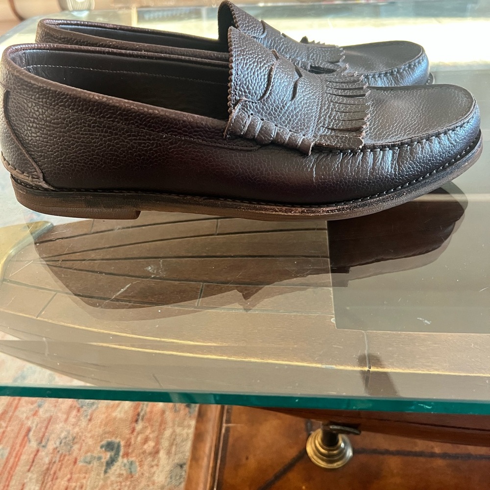 Salvatore Ferragamo Rich Brown Leather Men's Loafers - Picture 4 of 10